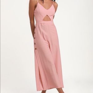 Imagine That Mauve Pink Tie-Back Cutout Culotte Jumpsuit